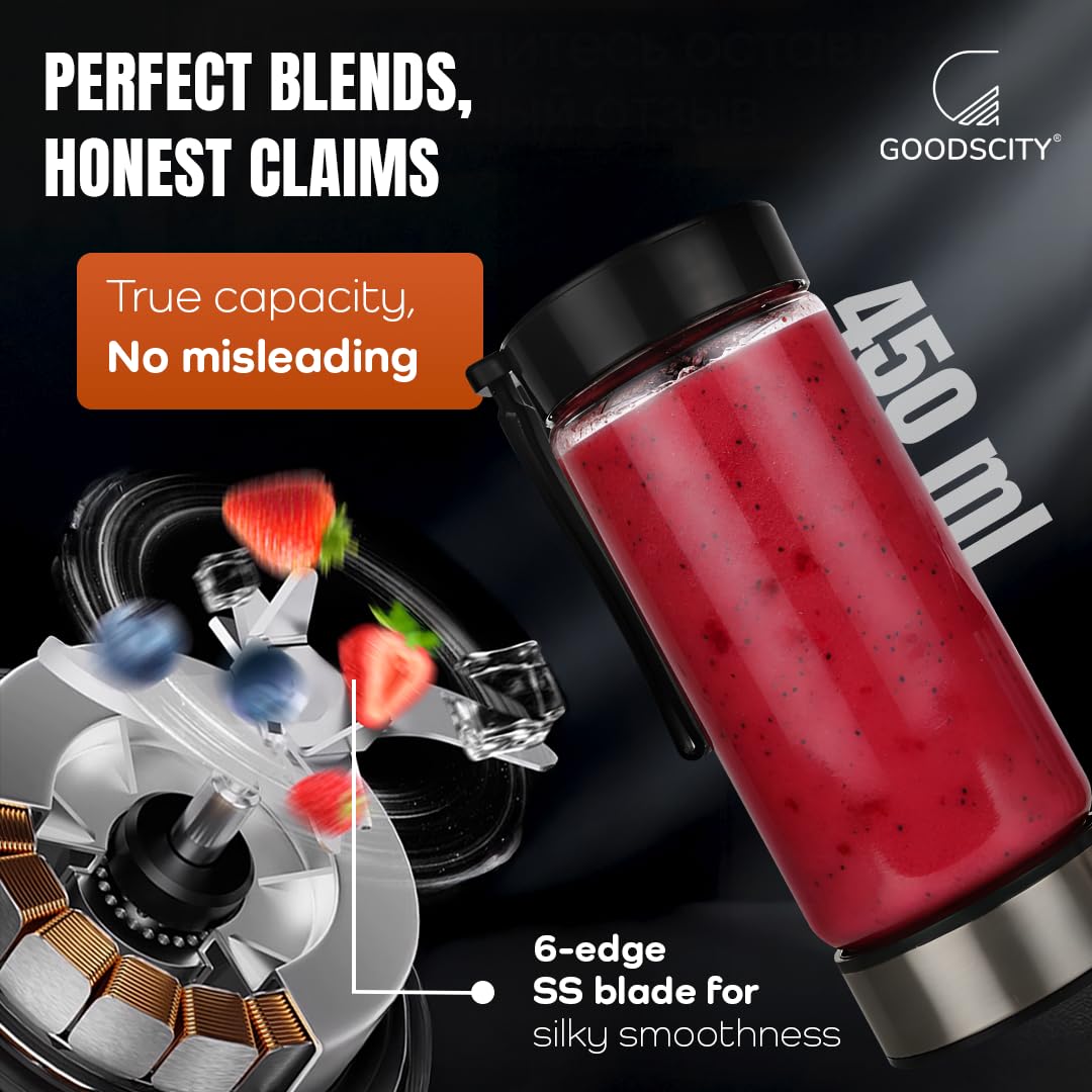 Portable Rechargeable Glass Smoothie Blender