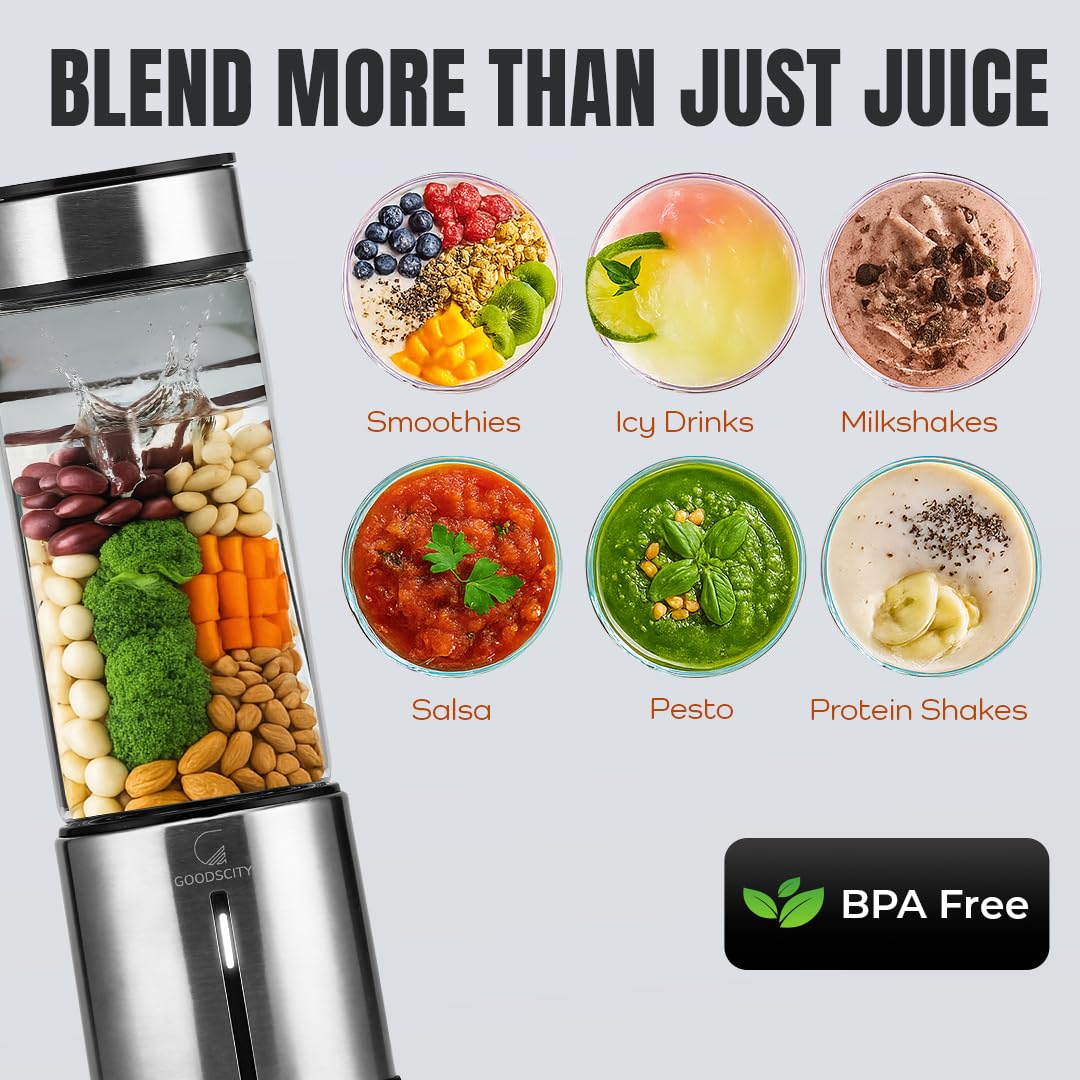 Portable Rechargeable Glass Smoothie Blender