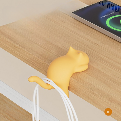 Cute Cat Table Edge Sticky Hook Bag & Key Holder